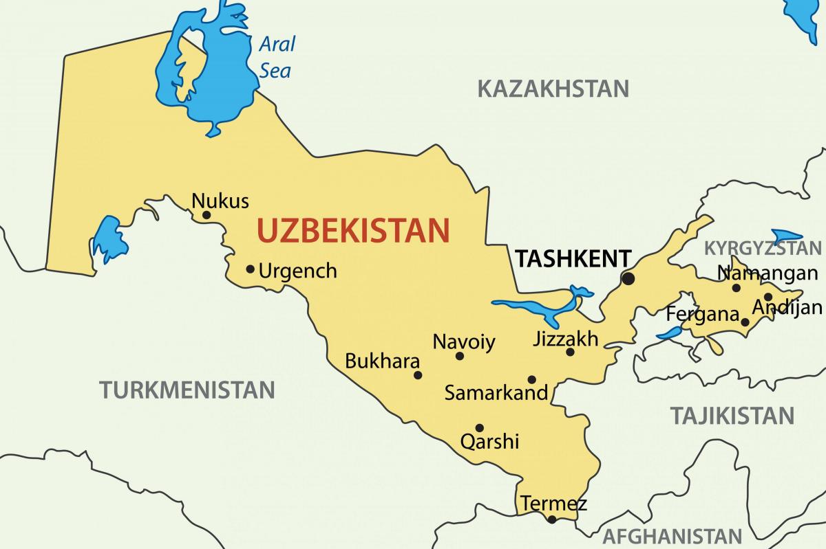 kapitali Usbekistani kaart