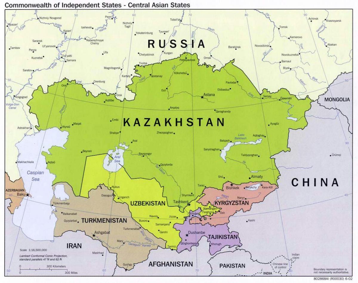 Usbekistan ja venemaa kaart
