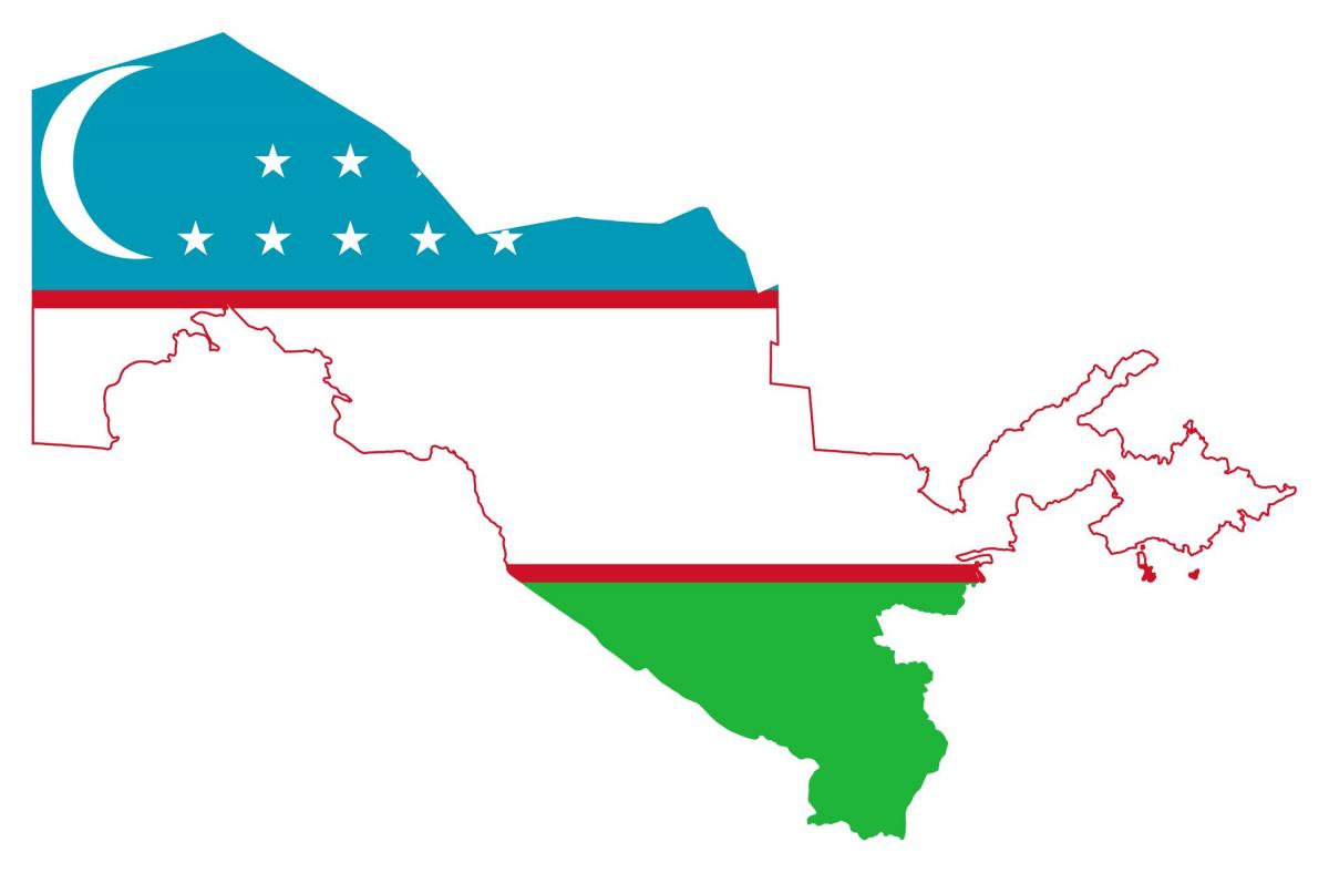 kaart Usbekistan lipp 