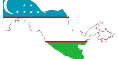 Kaart Usbekistan lipp 