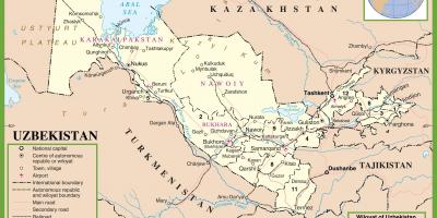 Kaart Usbekistan poliitilise 